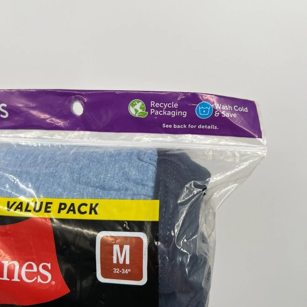 Hanes Tagless Boxers soft breathable wicking cool comfort M 5 value pack